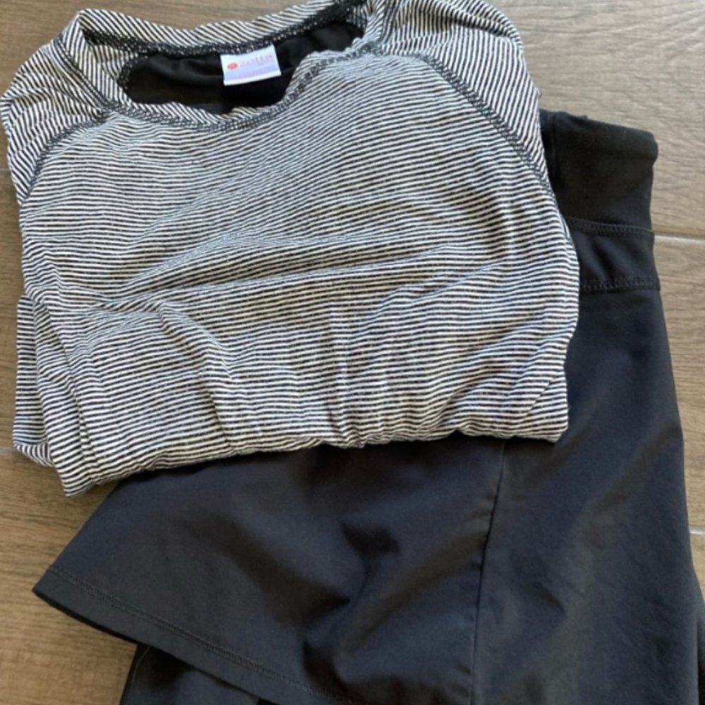 Girls Tennis Set with Tennis Skirt and Long Sleeve Top
